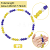 1Pc Polymer Clay Rhinestone Round Beaded Stretch Necklaces NJEW-SP0001-14E-2