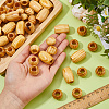140Pcs 2 Styles Wood Beads WOOD-DC0001-41-3