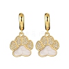 Brass Clear Cubic Zirconia Hoop Earrings LS-EJEW-Q042-03B-G-4