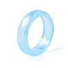 Glow in the Dark Luminous Plastic Transparent Plain Band Finger Ring for Women RJEW-T022-005-6
