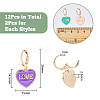 12Pcs 6 Colors Heart with Word Love Enamel Dangle Leverback Earrings EJEW-DC0001-26-2