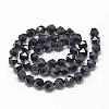 Natural Black Onyx Beads Strands G-R448-8mm-10-2