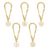 5Pcs 5 Styles Flat Round with Letter Alloy Enamel Wine Glass Charms HJEW-TA0001-14-2