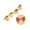 Brass Micro Pave Clear Cubic Zirconia and Enamel Connector Charms AL-CBA6E16-01G-A-3