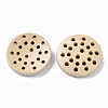 2-Hole Waxed Wooden Buttons X-BUTT-T007-018A-02-2