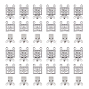 100 Sets 2-Strands 4-Holes 304 Stainless Steel Box Clasps STAS-DC0012-94-1