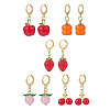 Fruit Handmade Lampwork Pendants Dangle Earrings EJEW-JE05123-1