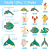 12Pcs 12 Styles 304 Stainless Steel Enamel Pendants STAS-TA0001-43-3