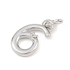 Brass Micro Pave Clear Cubic Zirconia Charms KK-P339-27P-06-2