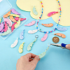 32Pcs 8 Colors Electroplated Plastic Pendants DIY-PH0031-90-3