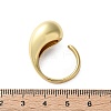 Rack Plating Brass Teardrop Open Cuff Ring for Women X-RJEW-A016-03G-4