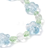 Plum Blossom Flower Glass Beads Stretch Bracelets for Women BJEW-JB12138-02-4
