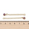 Ion Plating(IP) 316 Surgical Stainless Steel Curb Chain Extender with Natural Amethyst Round Charm STAS-A097-01G-16-3