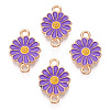 Zinc Alloy Enamel Sunflower Connector Charms ENAM-E011-01KCG-07-2