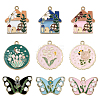 45Pcs 9 Styles Rack Plating Alloy Enamel Pendants ENAM-CJ0003-81-1