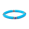 7Pcs 7 Colors Handmade Polymer Clay Heishi Beads Stretch Bracelets Set BJEW-JB07515-3