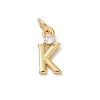 Brass Pave Clear Cubic Zirconia Charms KK-A273-01G-K-1