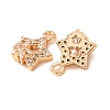Brass Micro Pave Clear Cubic Zirconia Charms CU-CBAEC99-23G-2