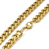 PVD Vacuum Plating 201 Stainless Steel Cuban Link Chain Necklace with 304 Stainless Steel Clasps for Men Women NJEW-M194-01C-G-3