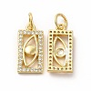 Rack Plating Brass Micro Pave Cubic Zirconia Charms ZIRC-K089-04G-1