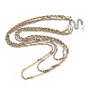 304 Stainless Steel Multi Layered Singapore Chain Necklaces NJEW-H043-10MC-1