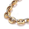 Vacuum Plating 304 Stainless Steel Oval Link Chains Necklace STAS-E160-18GP-2
