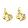 Rack Plating Brass Micro Pave Cubic Zirconia Charms KK-D036-11G-2