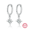 Stylish S925 Sterling Silver Clear Cubic Zirconia Star Hoop Earrings HG5776-2-2