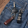 2Pcs 2 Colors Leather Clasps Keychain KEYC-BY0001-04-7