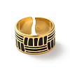 304 Stainless Steel Enamel Cuff Rings for Men RJEW-M171-35G-2