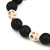 2Pcs Natural Lava Rock & Synthetic Turquoise Beads Stretch Bracelets for Men Women BJEW-JB12131-5