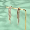 304 Stainless Steel Clear Cubic Zirconia Tassel Stud Earrings EJEW-Z094-01E-G-3