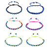 6Pcs 6 Colors Resin Evil Eye Braided Bead Bracelets Set BJEW-FI0001-46-1