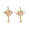 Brass Micro Pave Clear Cubic Zirconia Pendants KK-B160-04G-1