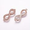 Brass Micro Pave Cubic Zirconia Links ZIRC-F053-41RG-1