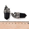 Natural Obsidian Faceted Sword Pendants G-Q163-01AS-09-3