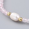 Natural Rose Quartz Beads Stretch Bracelets BJEW-JB04676-01-2