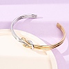 Duo Tone 304 Stainless Steel Knot Open Cuff Bangles for Women SA-CBA2192-05GP-01-3
