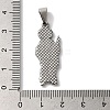 304 Stainless Steel Pendants STAS-L081-037P-3