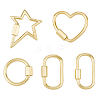 5Pcs 5 Styles Brass Screw Carabiner Lock Charms ZIRC-DC0001-36-1