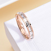 304 Stainless Steel with Crystal Rhinestone Finger Rings FS-WGF5DC4-05-2