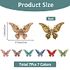 7Pcs 7 Colors Alloy Rhinestone Brooch JEWB-FH0001-65-2