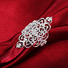 Hollow Out Flower Brass Finger Rings for Women FS-WG816AE-03-1