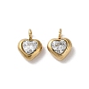 High Polished 304 Stainless Steel Micro Pave Cubic Zirconia Pendants STAS-L022-396B-G-1