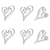 6Pcs Heart Zinc Alloy Lapel Pins for Backpack Clothes JEWB-UN0002-74P-1
