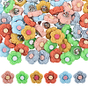 60Pcs 6 Colors 1-Hole Iron Plastic Shank Buttons BUTT-CY0001-26A-1