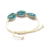 Printed Cowrie Shell Beads Braided Beads Bracelets BJEW-JB05053-06-2