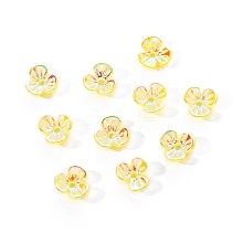 Electroplated 3-petal Flower Resin Cabochons MRMJ-R128-15G