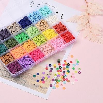 3600Pcs 24 Colors Handmade Polymer Clay Beads CLAY-YW0001-11A-1
