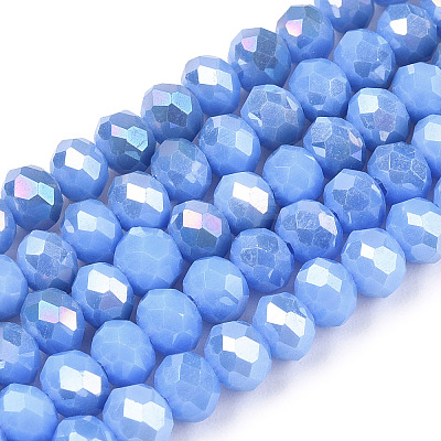 Electroplate Glass Beads Strands EGLA-A034-P4mm-B28-1